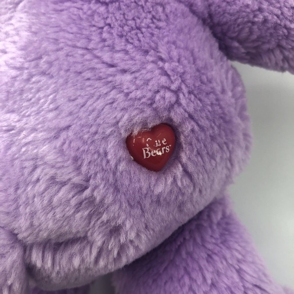 Care Bears Share Bear Purple Plush Lollipop Tummy Stuffed Animal 2002 TCFC 12" - Picture 9 of 12